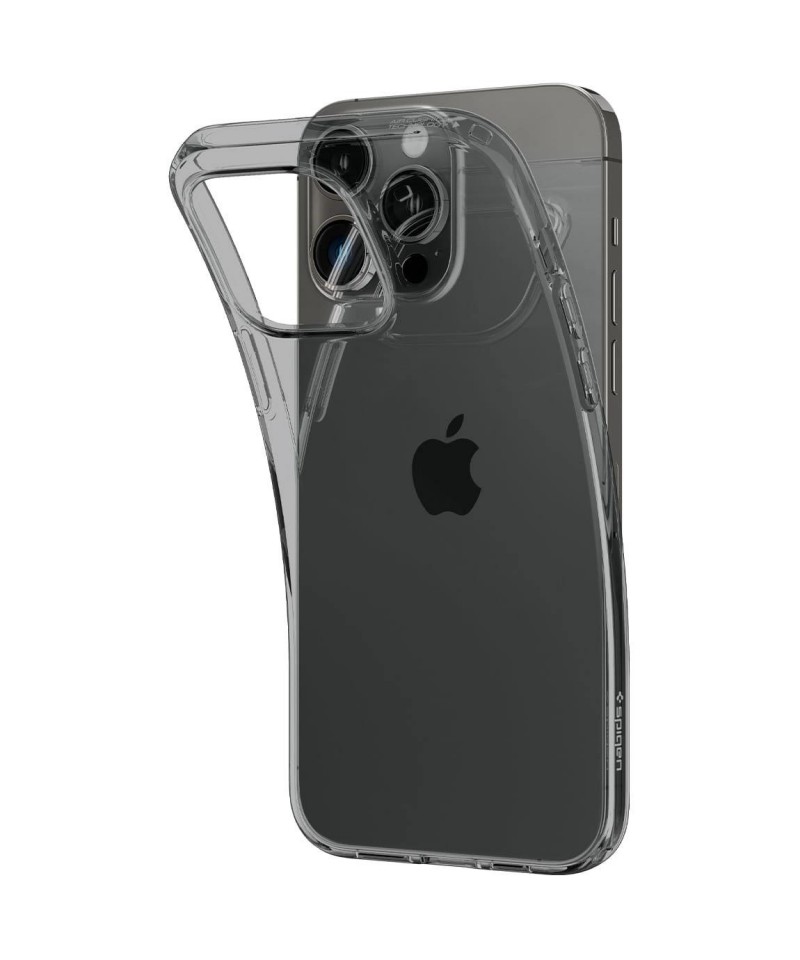 Spigen Crystal Flex iPhone 15 Plus Case - Gray-Transparent