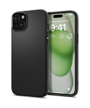 Spigen Liquid Air Case for iPhone 15 Plus - Matte Black