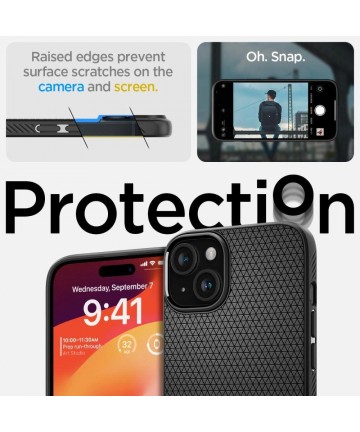 Spigen Liquid Air Case for iPhone 15 Plus - Matte Black