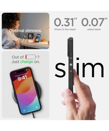 Spigen Liquid Air Case for iPhone 15 Plus - Matte Black