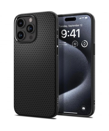 Spigen Liquid Air iPhone 15 Pro Case - Matte Black