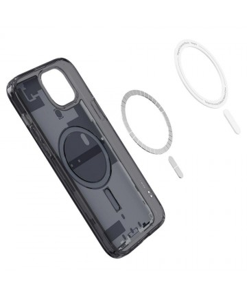 Spigen Ultra Hybrid Mag Case with MagSafe for iPhone 15 Plus - Dark Gray (Zero One Pattern)