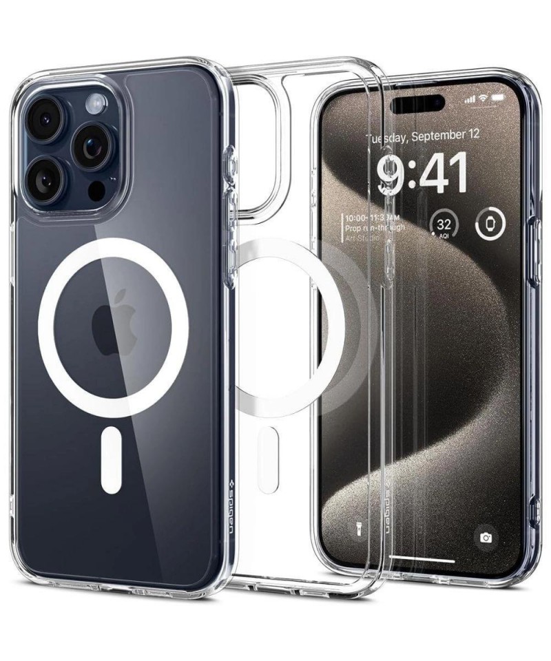 Spigen Ultra Hybrid Mag Case with MagSafe for iPhone 15 Pro Max - White