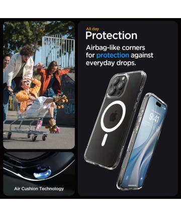 Spigen Ultra Hybrid Mag Case with MagSafe for iPhone 15 Pro Max - White