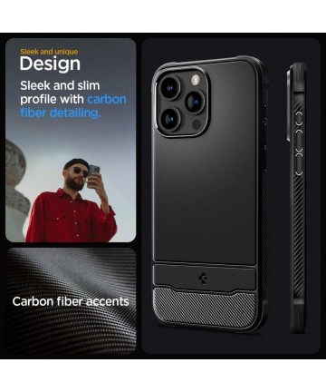 Spigen Rugged Armor Mag Case with MagSafe for iPhone 15 Pro Max - Matte Black
