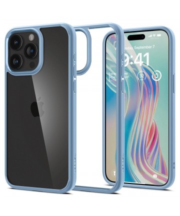 Spigen Crystal Hybrid Case for iPhone 15 Pro Max - Clear Blue