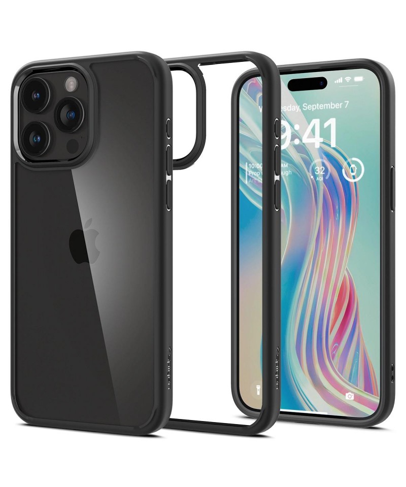 Spigen Crystal Hybrid iPhone 15 Pro Case - Black
