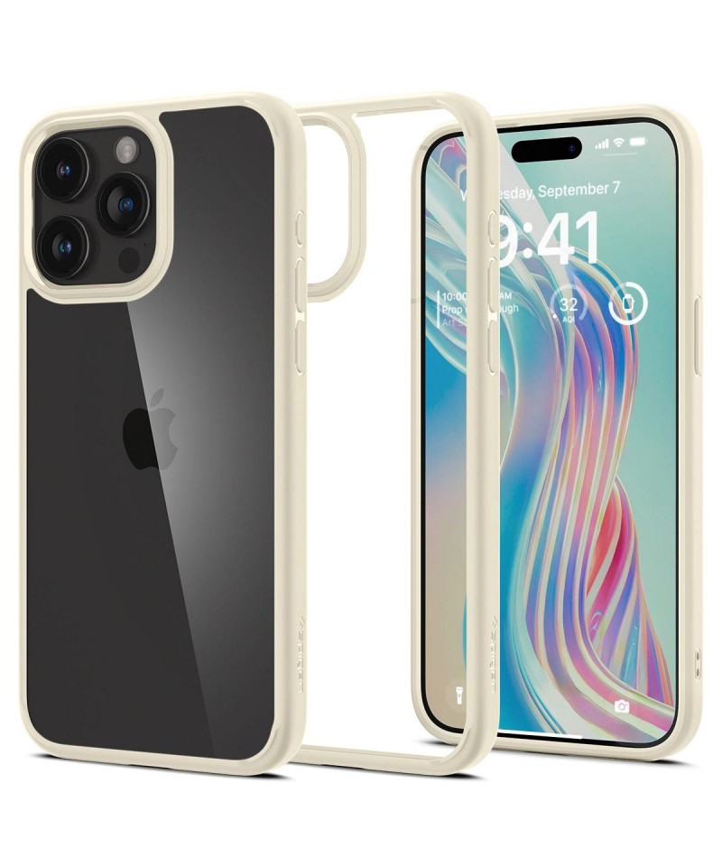 Spigen Crystal Hybrid Case for iPhone 15 Pro Max - Clear Beige