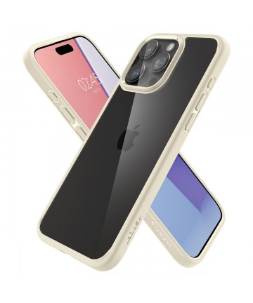 Spigen Crystal Hybrid Case for iPhone 15 Pro Max - Clear Beige