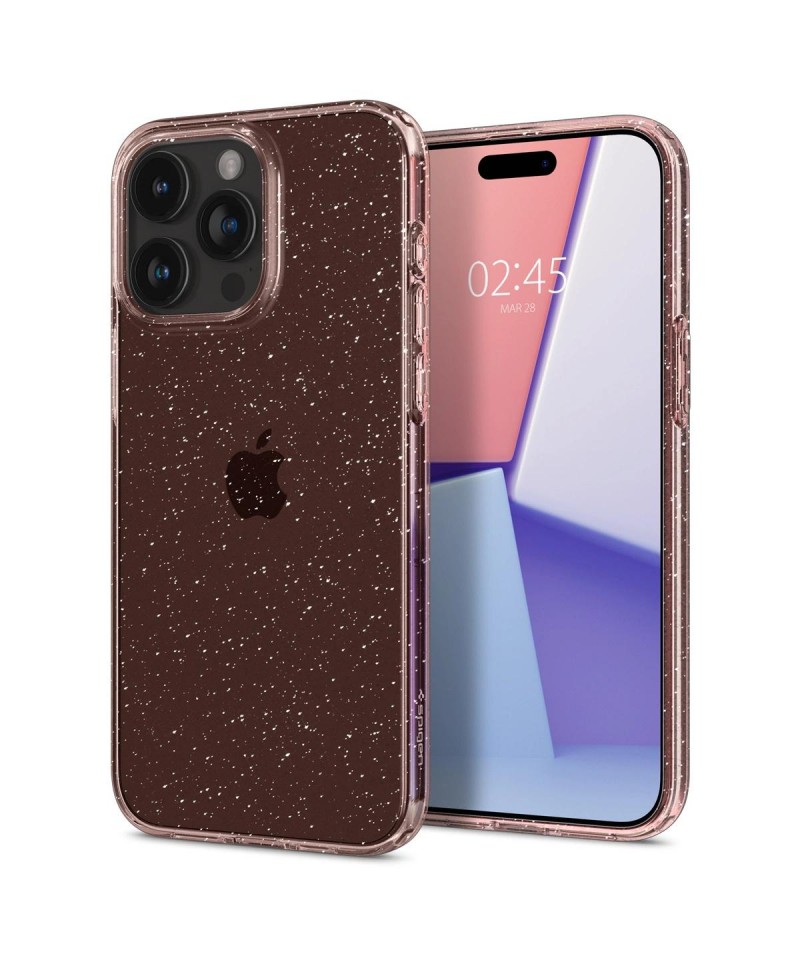 Spigen Liquid Crystal Glitter iPhone 15 Pro Max Case - Pink/Clear