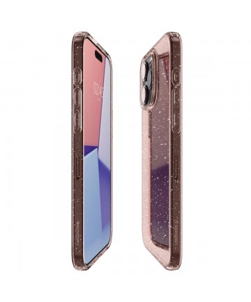 Spigen Liquid Crystal Glitter iPhone 15 Pro Max Case - Pink/Clear