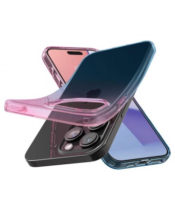 Spigen Liquid Crystal iPhone 15 Pro Case - Pink/Blue