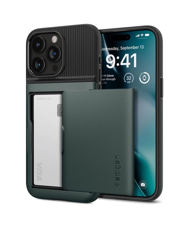 Spigen Slim Armor CS Case for iPhone 15 Pro Max - Dark Green