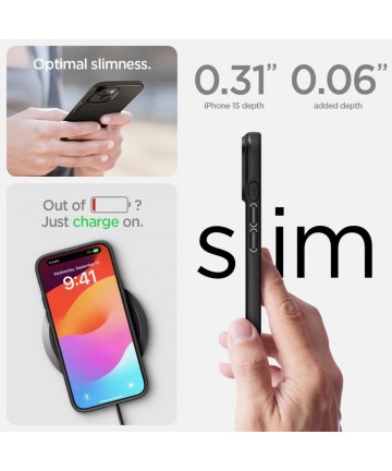 Spigen Thin Fit iPhone 15 Case - Black