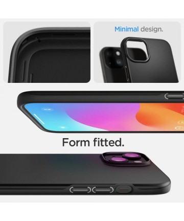 Spigen Thin Fit iPhone 15 Plus Case - Black