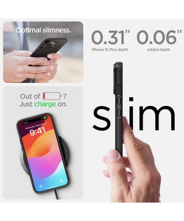 Spigen Thin Fit iPhone 15 Plus Case - Black