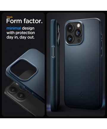 Spigen Thin Fit iPhone 15 Pro Max Case - Black Metal