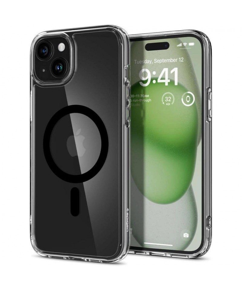 Spigen Ultra Hybrid Mag Case with MagSafe for iPhone 15 Plus - Black