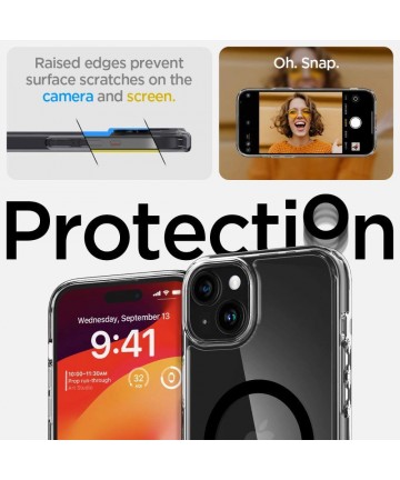 Spigen Ultra Hybrid Mag Case with MagSafe for iPhone 15 Plus - Black