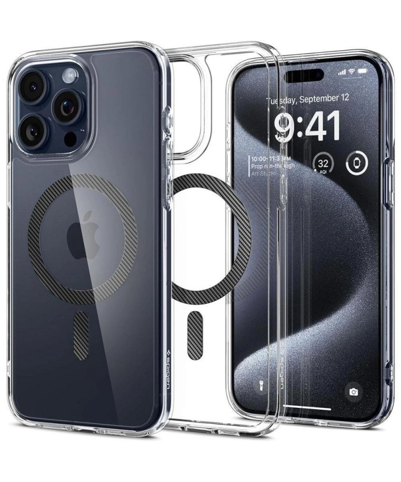 Spigen Ultra Hybrid Mag Case with MagSafe for iPhone 15 Pro - Gray