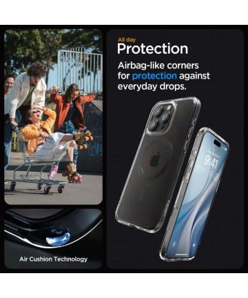 Spigen Ultra Hybrid Mag Case with MagSafe for iPhone 15 Pro - Gray
