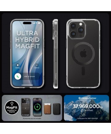 Spigen Ultra Hybrid Mag Case with MagSafe for iPhone 15 Pro - Gray
