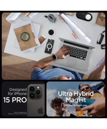 Spigen Ultra Hybrid Mag Case with MagSafe for iPhone 15 Pro - Clear Matte
