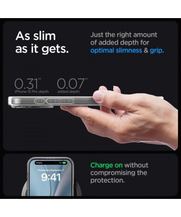 Spigen Ultra Hybrid Mag Case with MagSafe for iPhone 15 Pro - Clear Matte