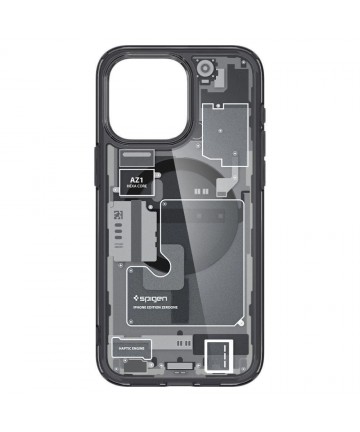 Spigen Ultra Hybrid Mag Case with MagSafe for iPhone 15 Pro - Dark Gray (Zero One Pattern)