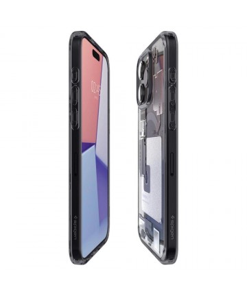Spigen Ultra Hybrid Mag Case with MagSafe for iPhone 15 Pro - Dark Gray (Zero One Pattern)