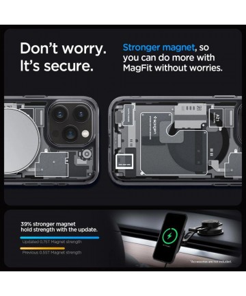 Spigen Ultra Hybrid Mag Case with MagSafe for iPhone 15 Pro - Dark Gray (Zero One Pattern)