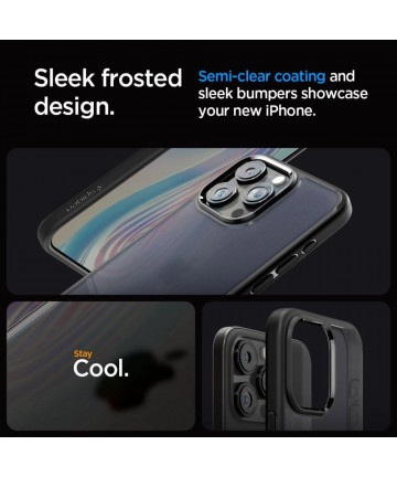 Spigen Ultra Hybrid iPhone 15 Pro Case - Clear Black