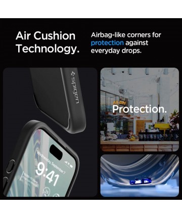 Spigen Ultra Hybrid iPhone 15 Pro Case - Clear Black