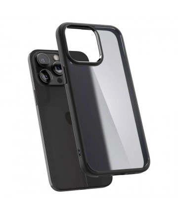 Spigen Ultra Hybrid iPhone 15 Pro Max Case - Clear Black