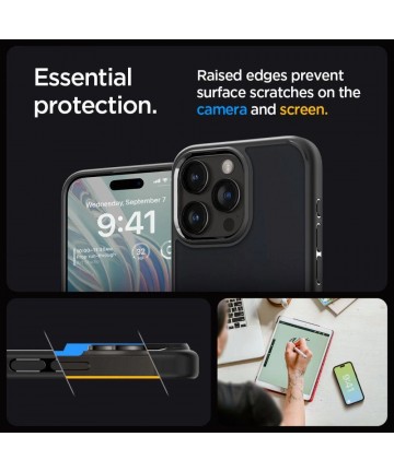 Spigen Ultra Hybrid iPhone 15 Pro Max Case - Clear Black