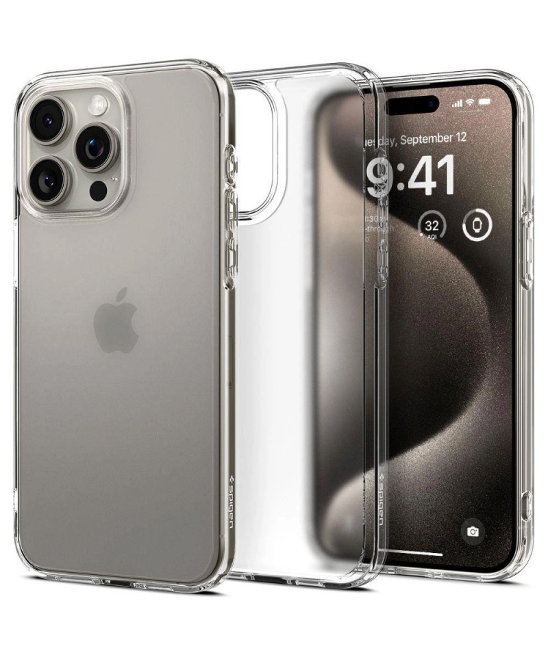 Spigen Ultra Hybrid Case for iPhone 15 Pro Max - Clear Matte