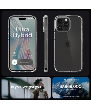 Spigen Ultra Hybrid Case for iPhone 15 Pro Max - Clear Matte