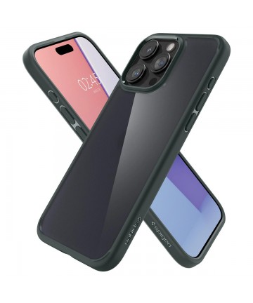 Spigen Ultra Hybrid iPhone 15 Pro Case - Dark Green