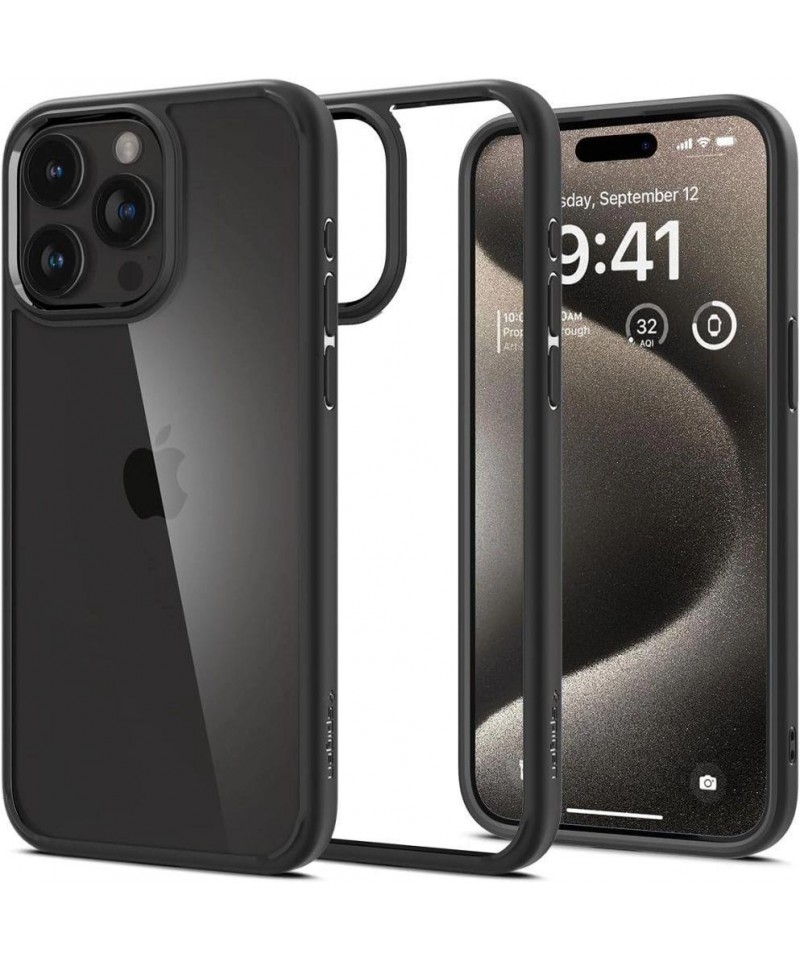 Spigen Ultra Hybrid iPhone 15 Pro Case - Matte Black