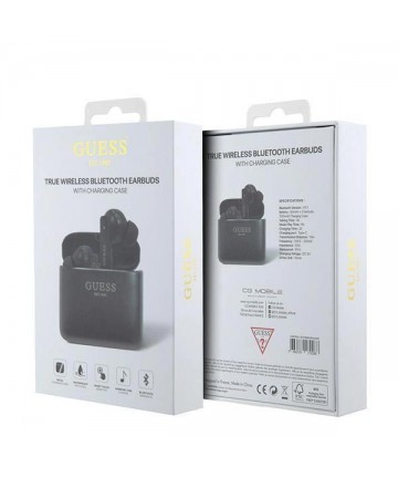 Guess Bluetooth headphones GUTWSSU20ALEGK TWS + docking station black/black Printed Logo