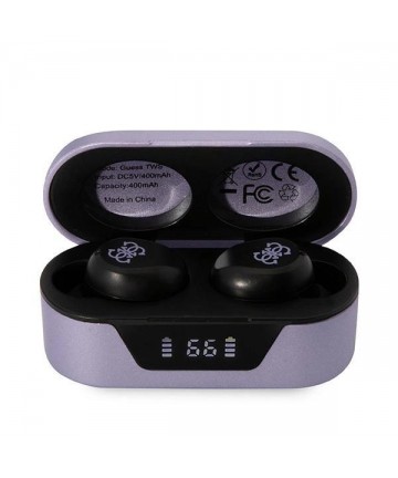 Guess GUTWST31EU TWS Bluetooth headphones + docking station purple/purple