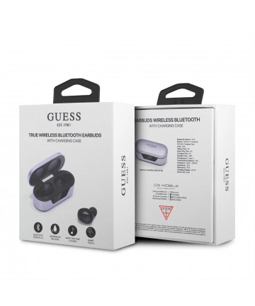 Guess GUTWST31EU TWS Bluetooth headphones + docking station purple/purple
