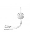 Joyroom Colorful Series S-A40 Cable Retractable 3in1 USB-A - USB-C / Lightning / Micro USB 1m - White