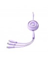Joyroom Colorful Series S-A40 Cable Retractable 3in1 USB-A - USB-C / Lightning / Micro USB 1m - Purple