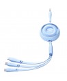 Joyroom Colorful Series S-A40 Cable Retractable 3in1 USB-A - USB-C / Lightning / Micro USB 1m - Blue