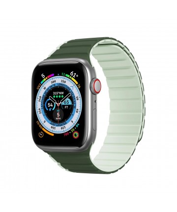 Magnetic Apple Watch Ultra, SE, 9, 8, 7, 6, 5, 4, 3, 2, 1 (49, 45, 44, 42 mm) Dux Ducis Strap (LD Version) - green