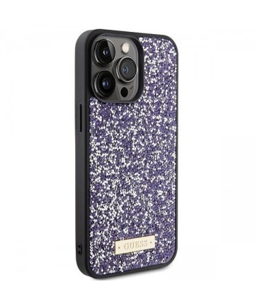Guess Rhinestone Metal Logo case for iPhone 15 Pro - pink