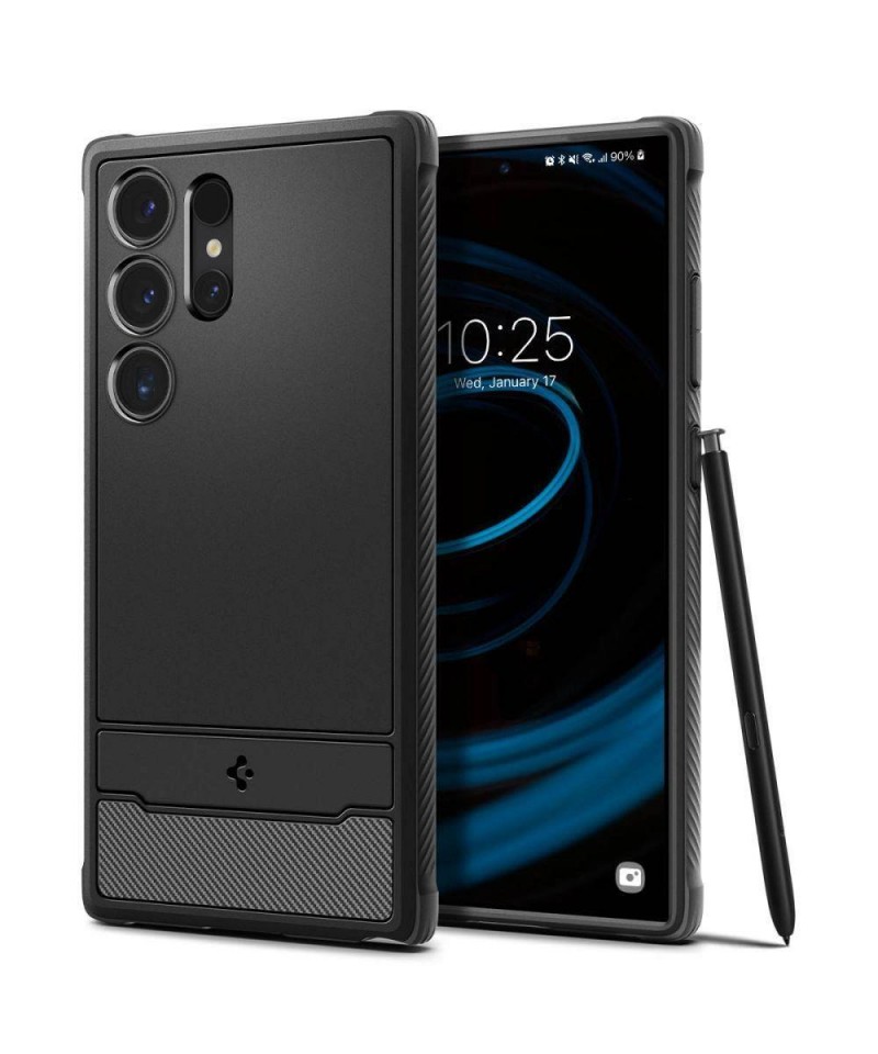 Spigen Rugged Armor Case for Samsung Galaxy S24 Ultra - Matte Black