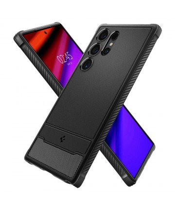 Spigen Rugged Armor Case for Samsung Galaxy S24 Ultra - Matte Black