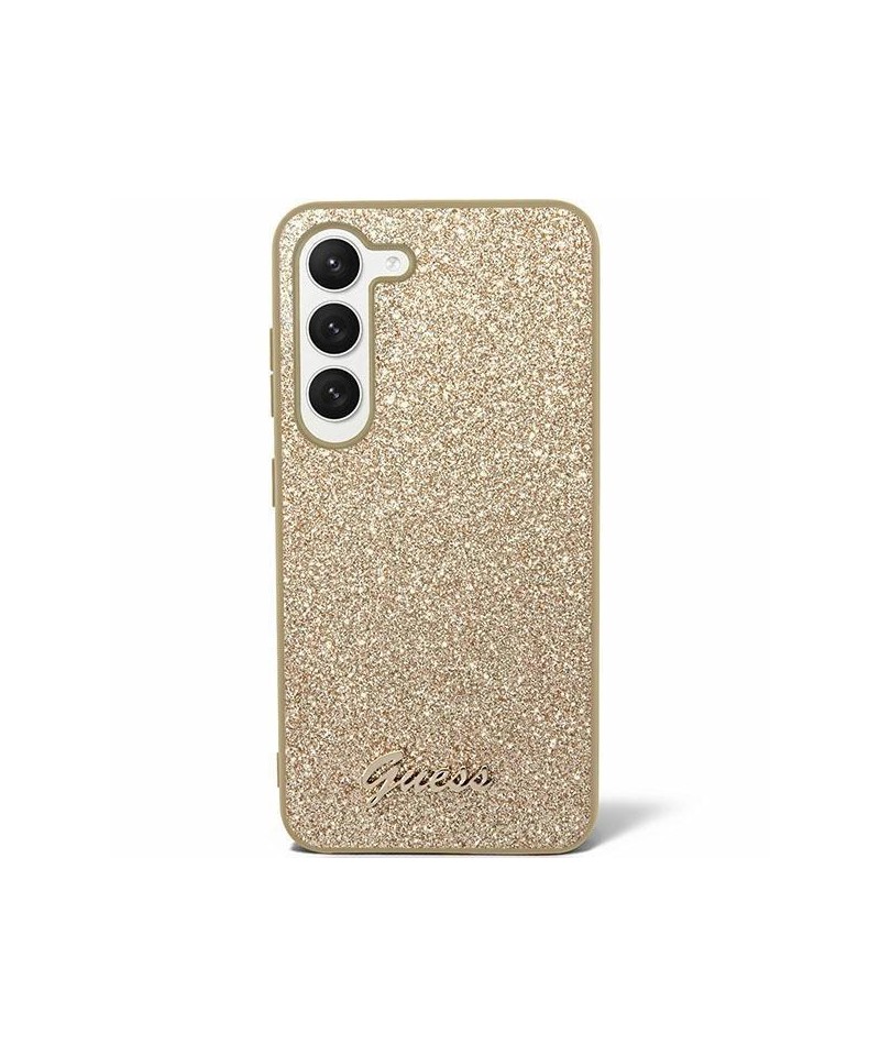 Guess Glitter Script case for Samsung Galaxy S24 - gold